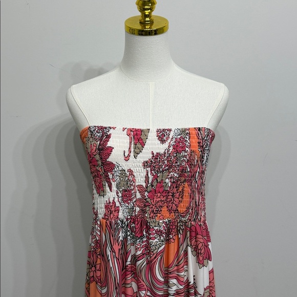 Boston Proper Size XL Pink and Orange Floral Maxi Dress - Picture 7 of 8